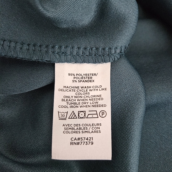 Ann Taylor Blouse Emerald Green Long Sleeve Button Ruffle Neck Shirt XL - Picture 7 of 8